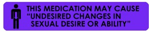 this medication may cause “undesired changes in sexual desire or ability”